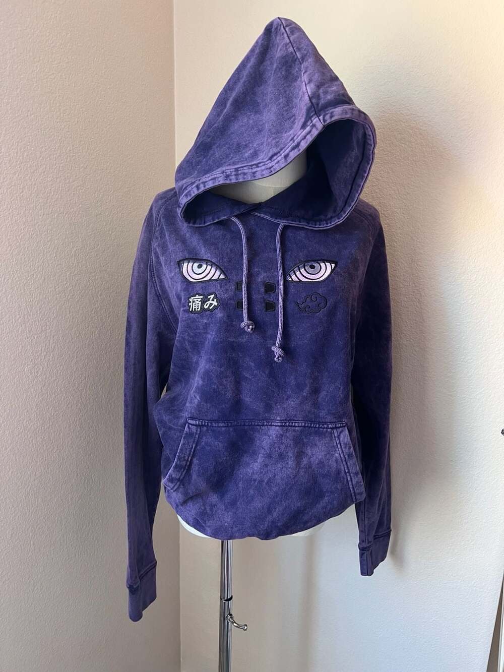 Scarykids Naruto Pain Rinnegan Acid Wash Hoodie Size Medium